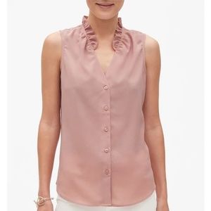 Banana Republic Drapery Ruffle Collar Top NWT